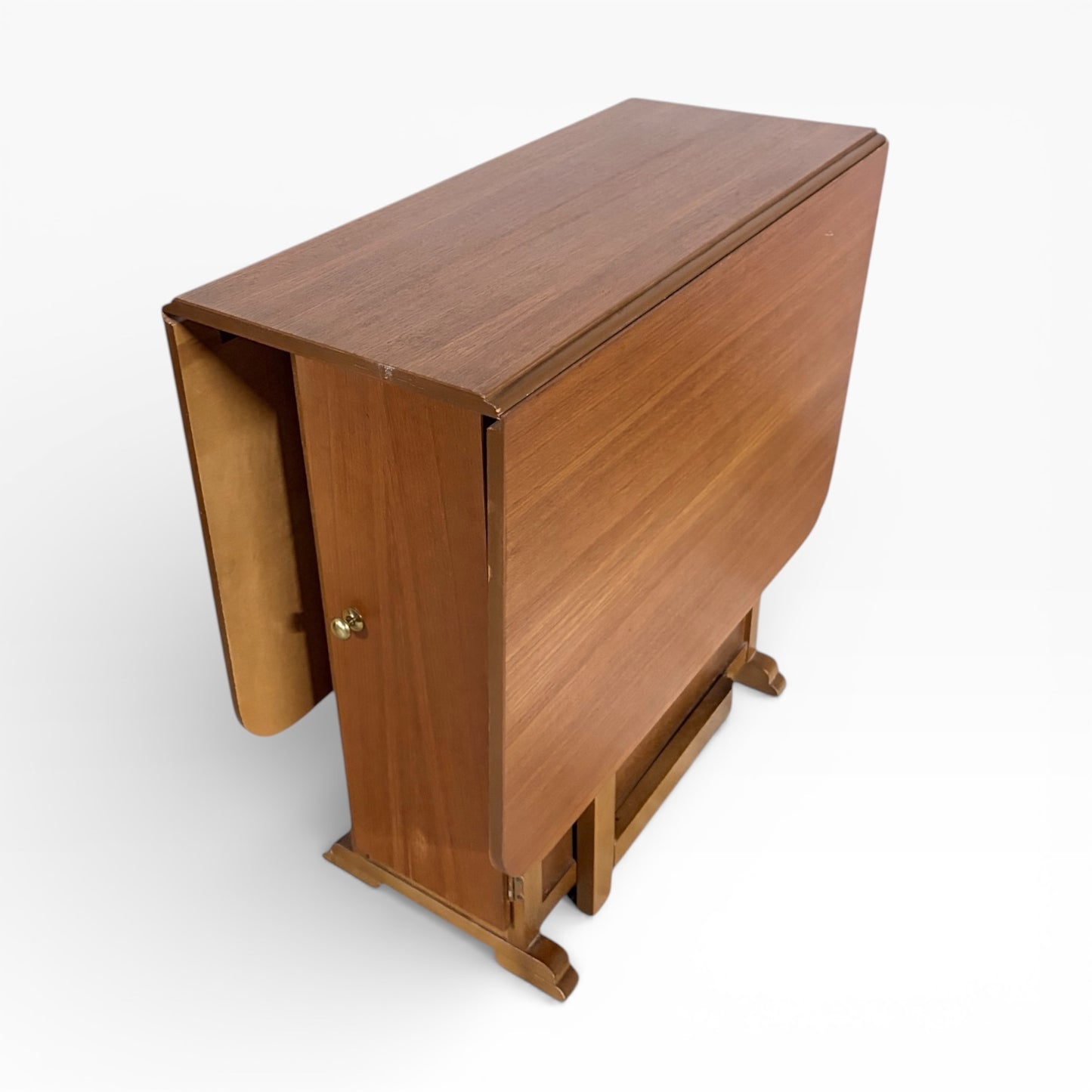 Mid-Century Dining Table - Drop-Leaf Extending Table with Built-In Storage