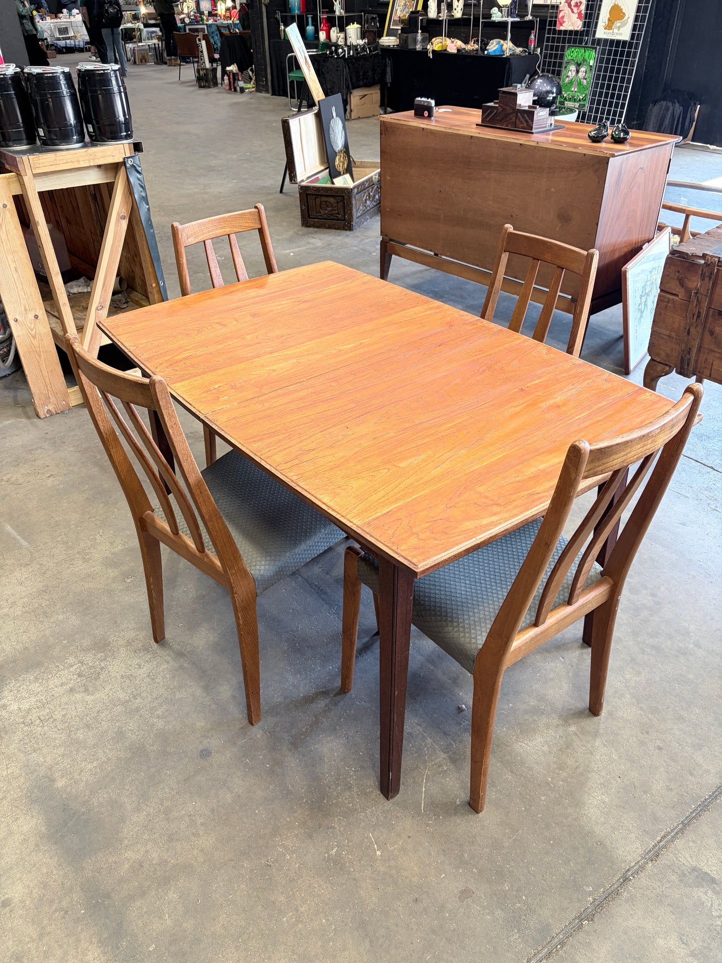 Mid Century Gordon Russell Dining Table & Drylund Danish Teak Chairs Set