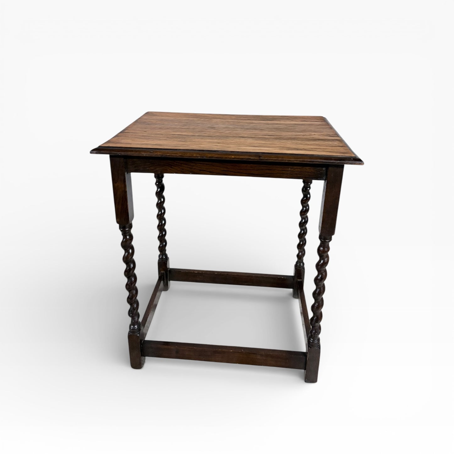 Vintage Barley Twist Oak Side Table