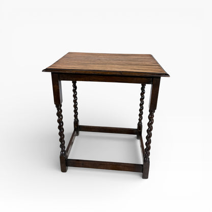 Vintage Barley Twist Oak Side Table
