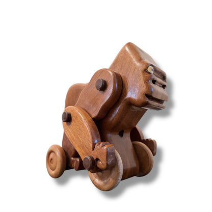 Mid Century Articulated Wooden Gorilla Toy Sculpture — view 8