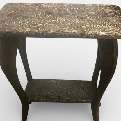 Antique Liberty & Co Japanese Carved Arts & Crafts Side Table / Plant Stand, c.1900 — view 7