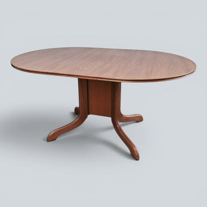Morris of Glasgow Mid Century Teak Oval Drop Leaf Gateleg Dining Table