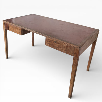 1950s Oak & Leather Military Compact Desk — view 5