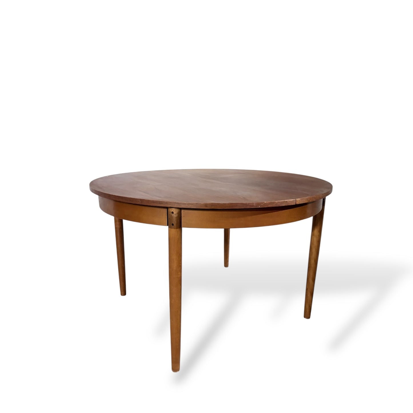 Vintage Danish Round Extending Dining Table – Mid-Century Modern