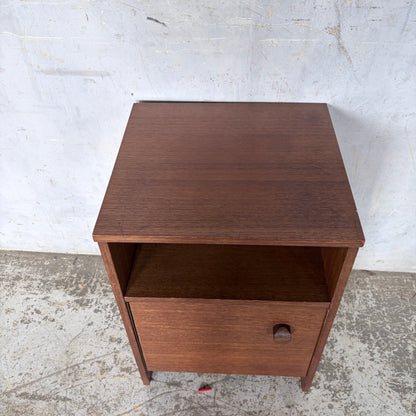 Mid Century Avalon Teak Bedside Cabinet | Scandinavian Style Vintage Nightstand