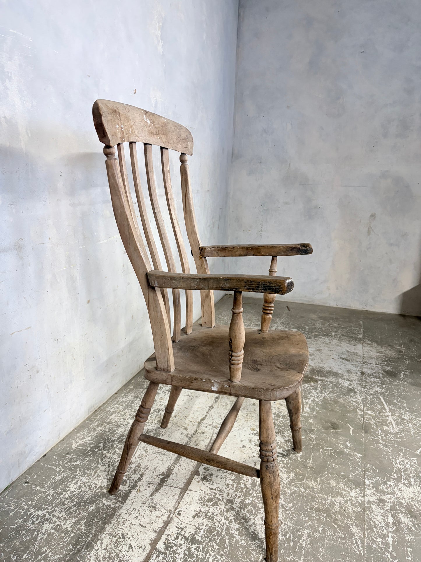 Antique Pine & Elm Farmhouse Armchair