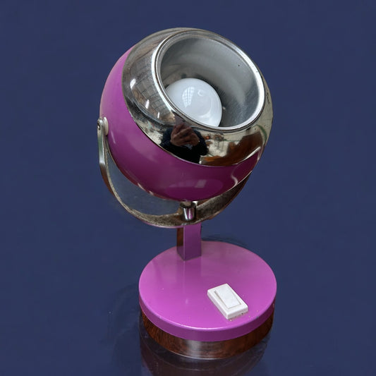 mid century space age purple eyeball lamp