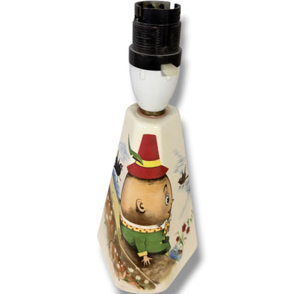 Vintage Ceramic Lamp – Hand-Painted Humpty Dumpty Table Lamp Base with Storybook Design