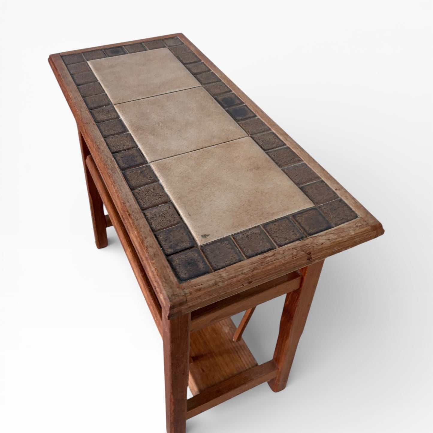 Mid-Century Teak Tiled Magazine Rack / Side Table