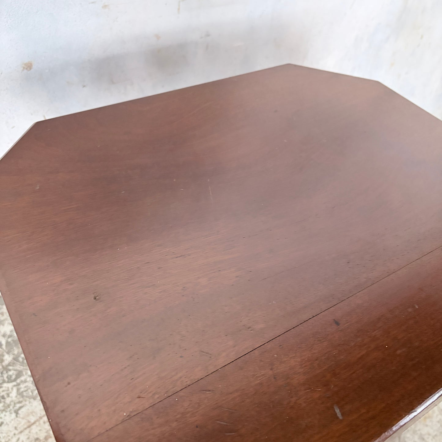 Art Deco Walnut Pedestal Side Table | Octagonal Lamp Table