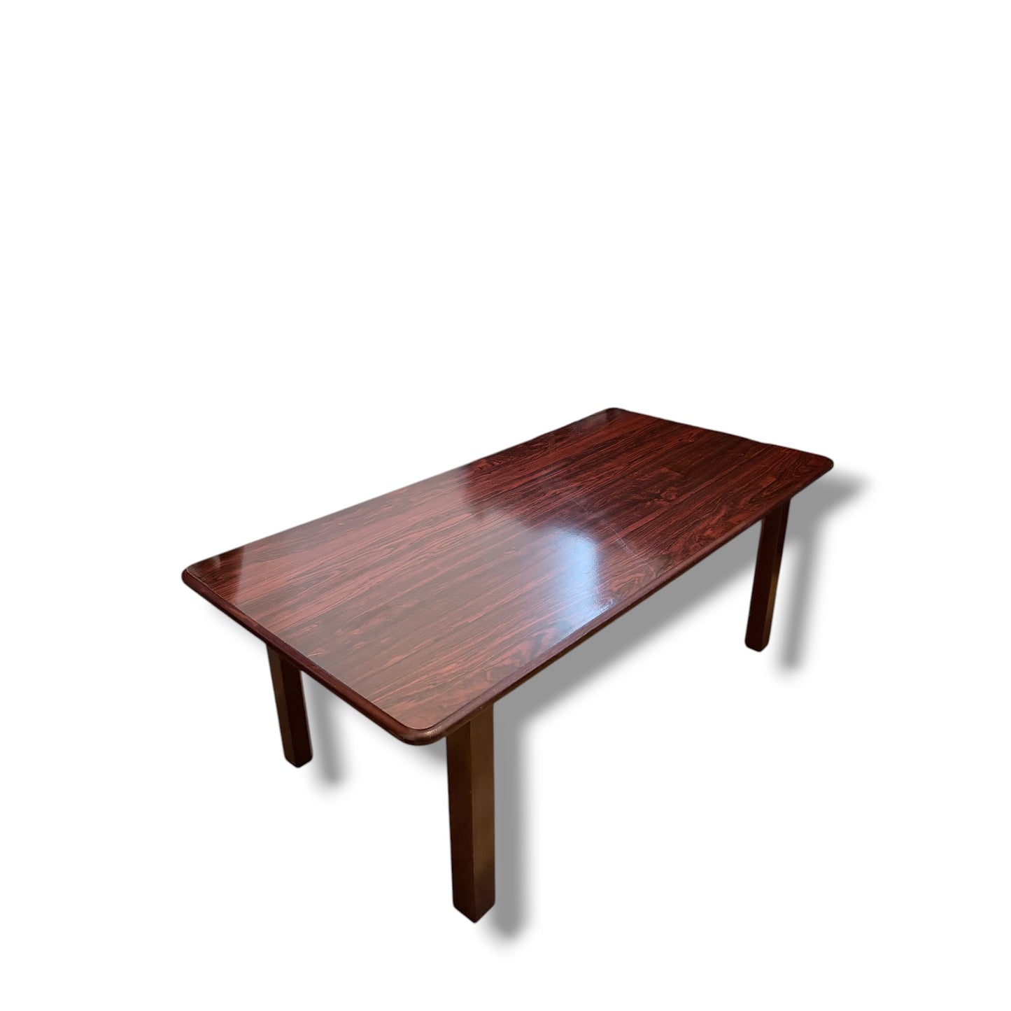 Retro Coffee Table – 1970s Rosewood Veneer Rectangular Living Room Centrepiece