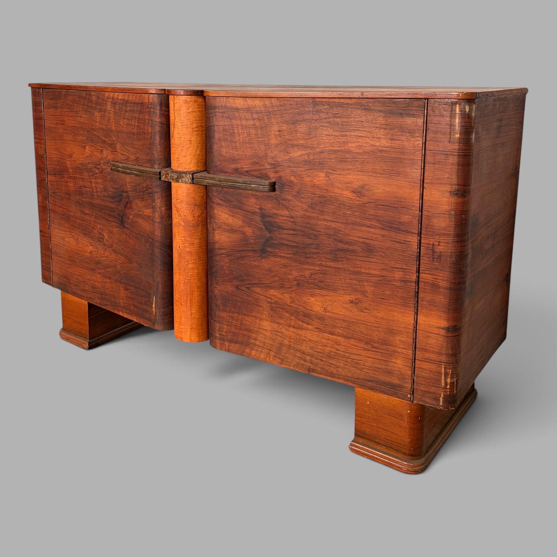 Art Deco Walnut Sideboard by Talent | Bakelite Handles | 1930s Vintage Cabinet