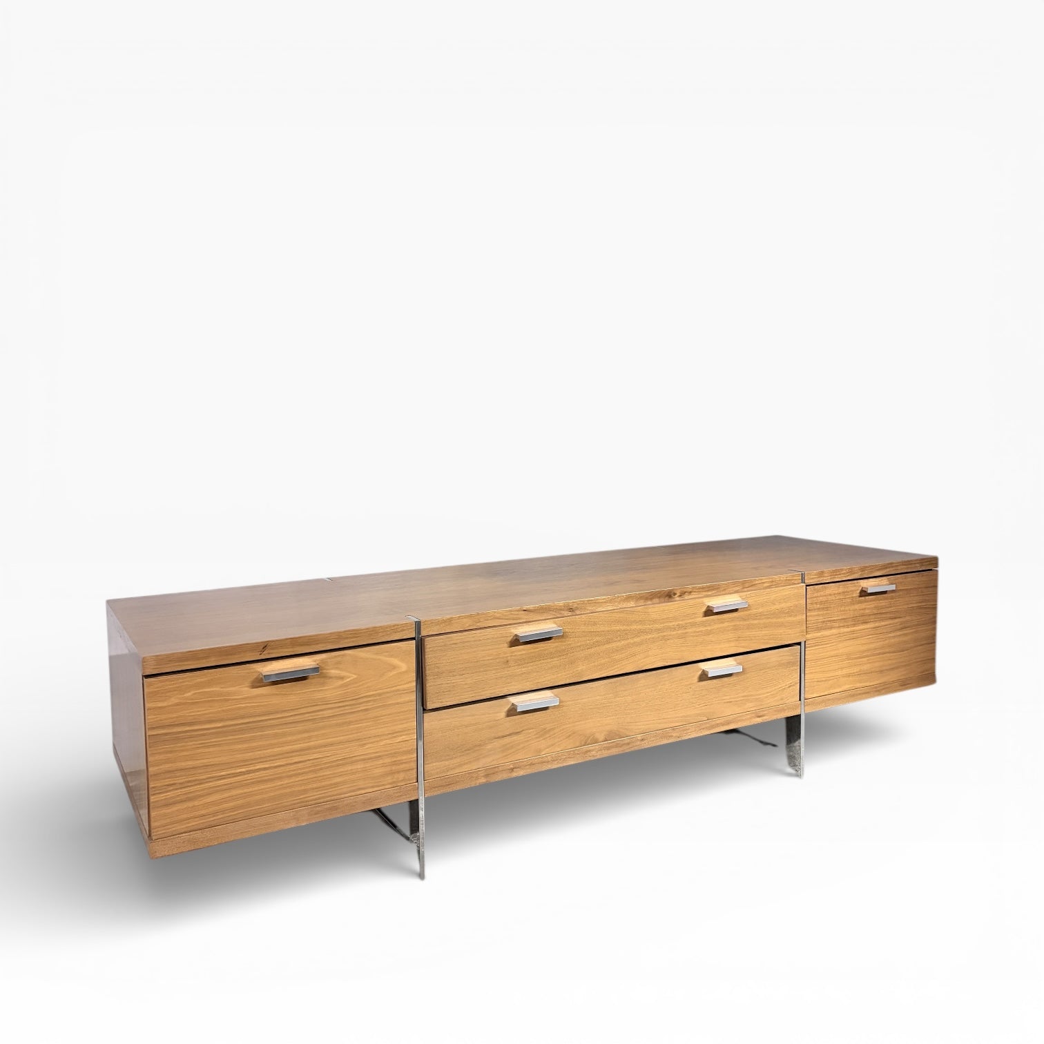Mid-Century Modern Walnut & Chrome Low Sideboard / Media Unit – Danish — view 3