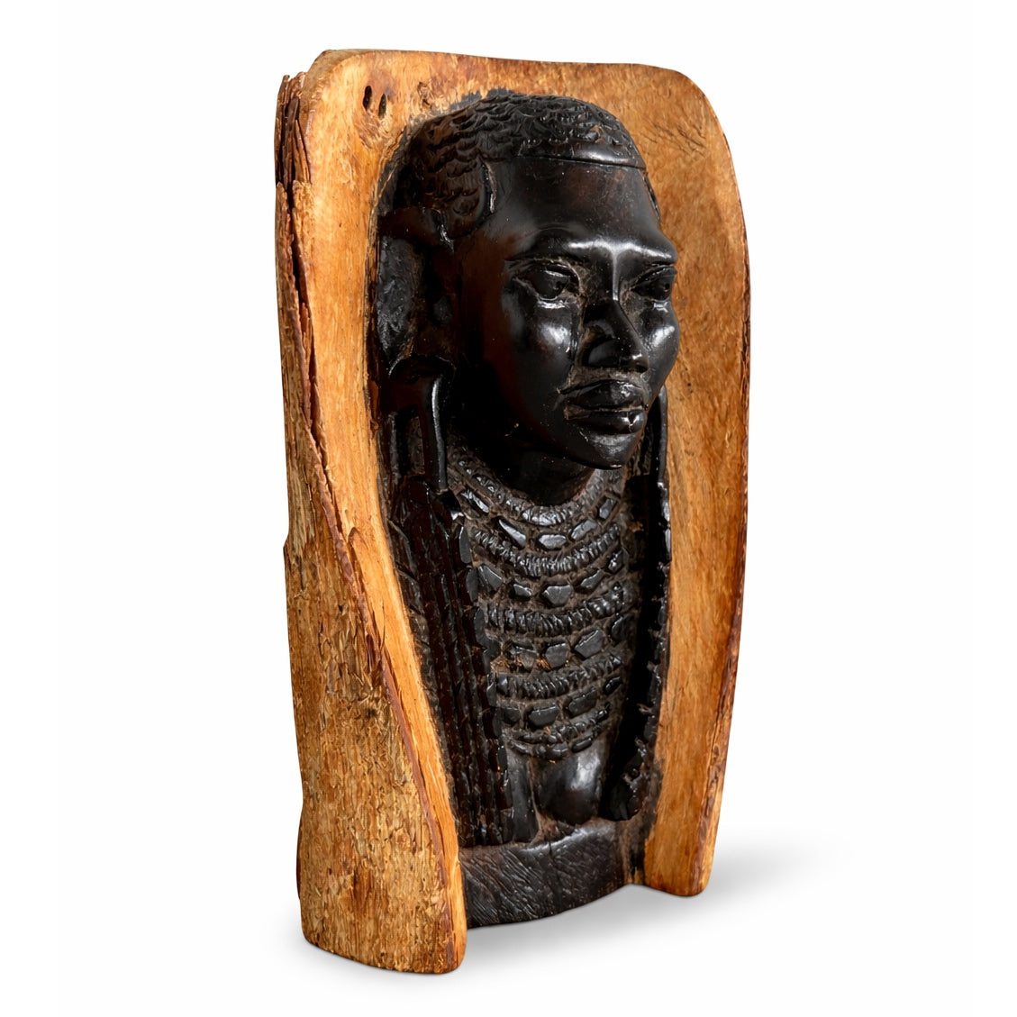 African Makonde Ebony Wood Sculpture – Hand Carved Tribal Art Statement Piece