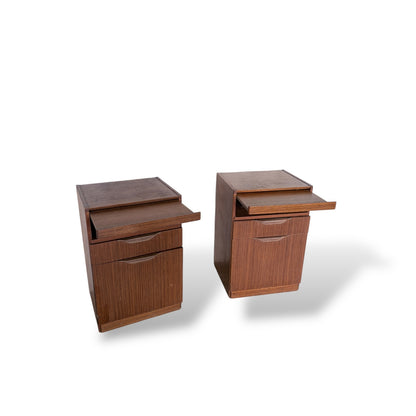 Pair of Teak Bedside Tables with Secret Drawer by Remploy
