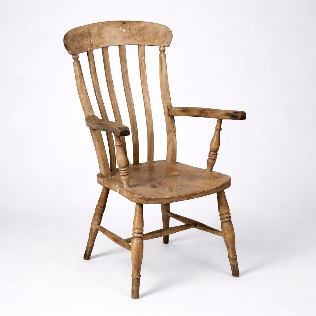 Antique Pine & Elm Farmhouse Armchair