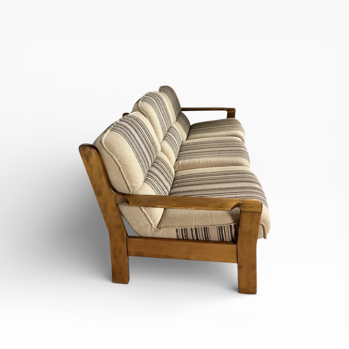 Mid-Century Danish Beech Three-Seater Sofa