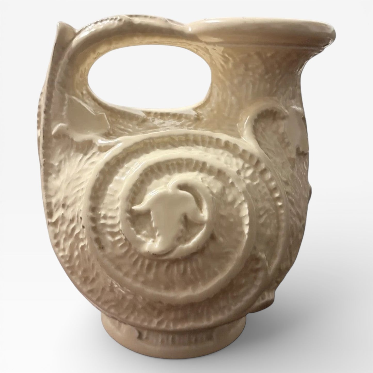 1930s Art Deco Cream Relief Serving Pitcher by Burleigh Ware