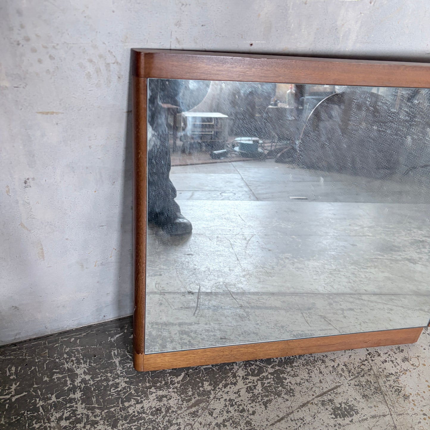 Mid Century Danish Style Teak Square Mirror