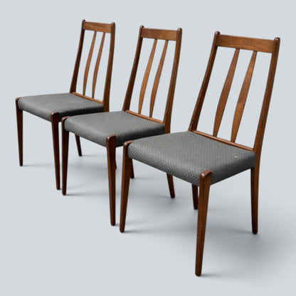 Mid Century Set of Four Danish Teak Dining Chairs by Dyrlund