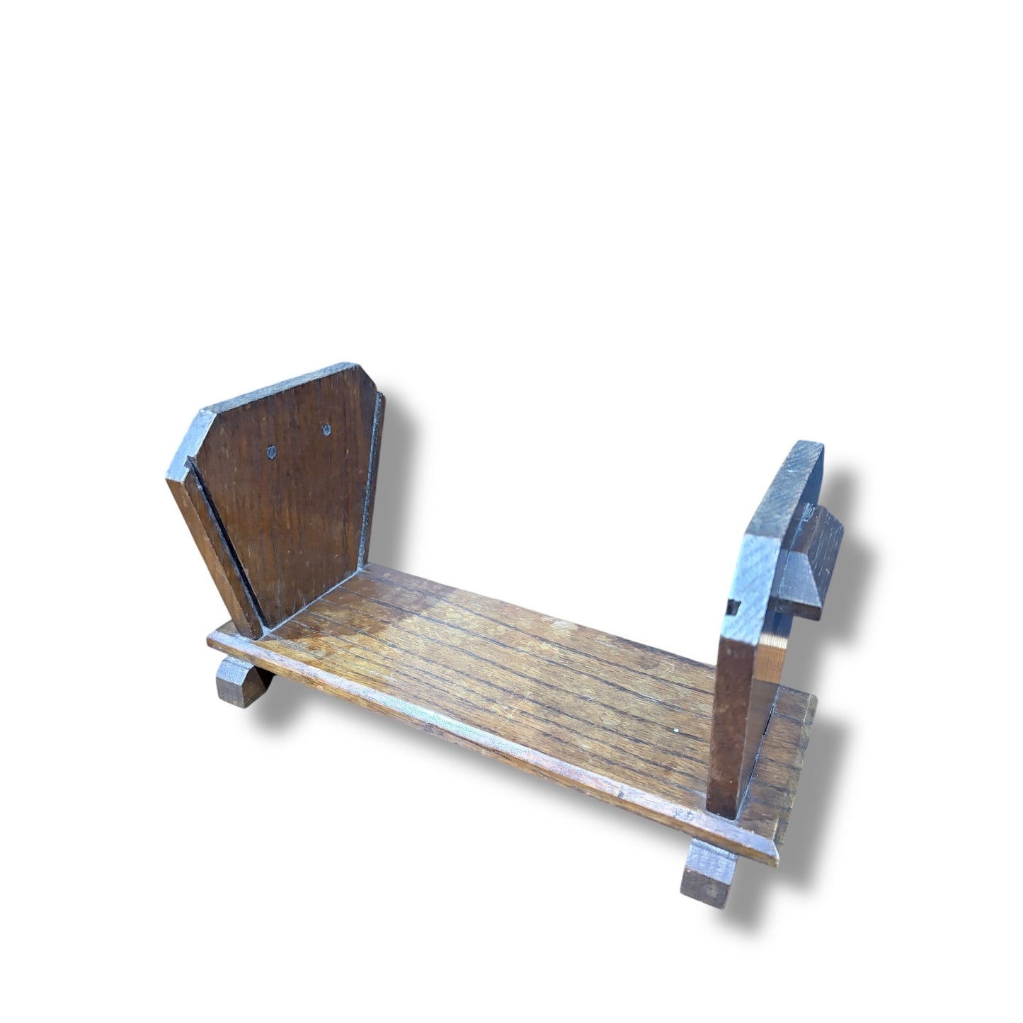 Arts & Crafts Solid Oak Book Trough | Antique Wooden Book Stand & Display — view 4