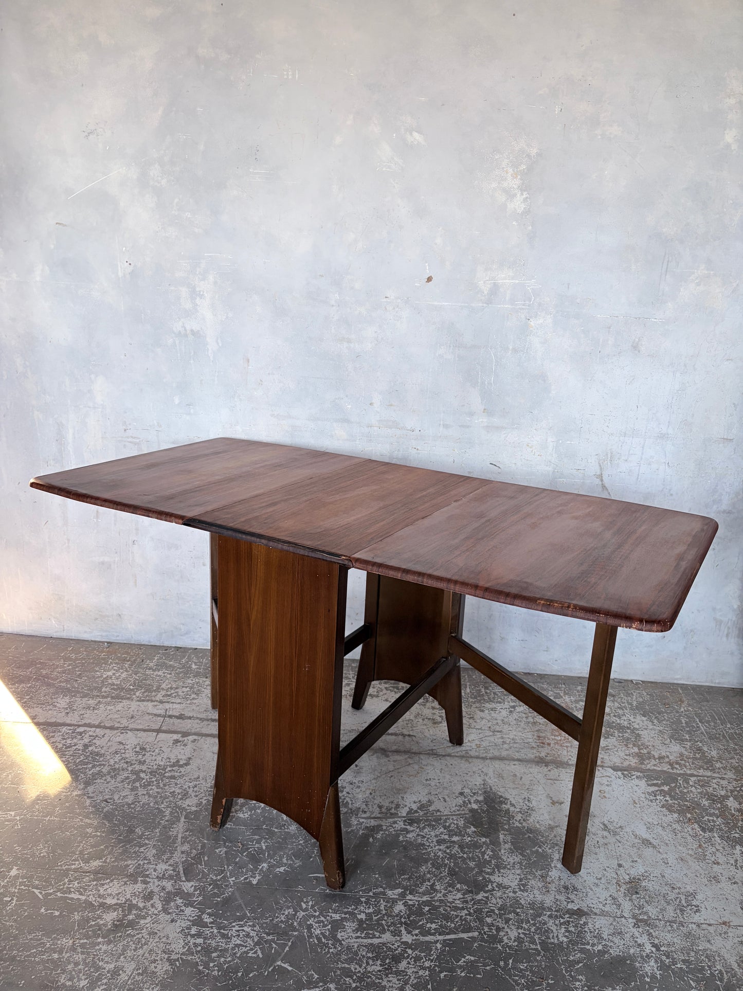 Art Deco Walnut Drop Leaf Dining Table