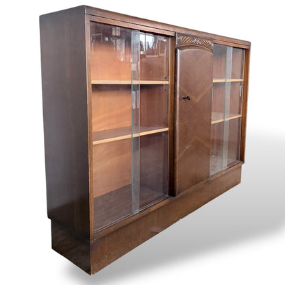 Vintage Arts and Crafts Nathan Oak Display Cabinet