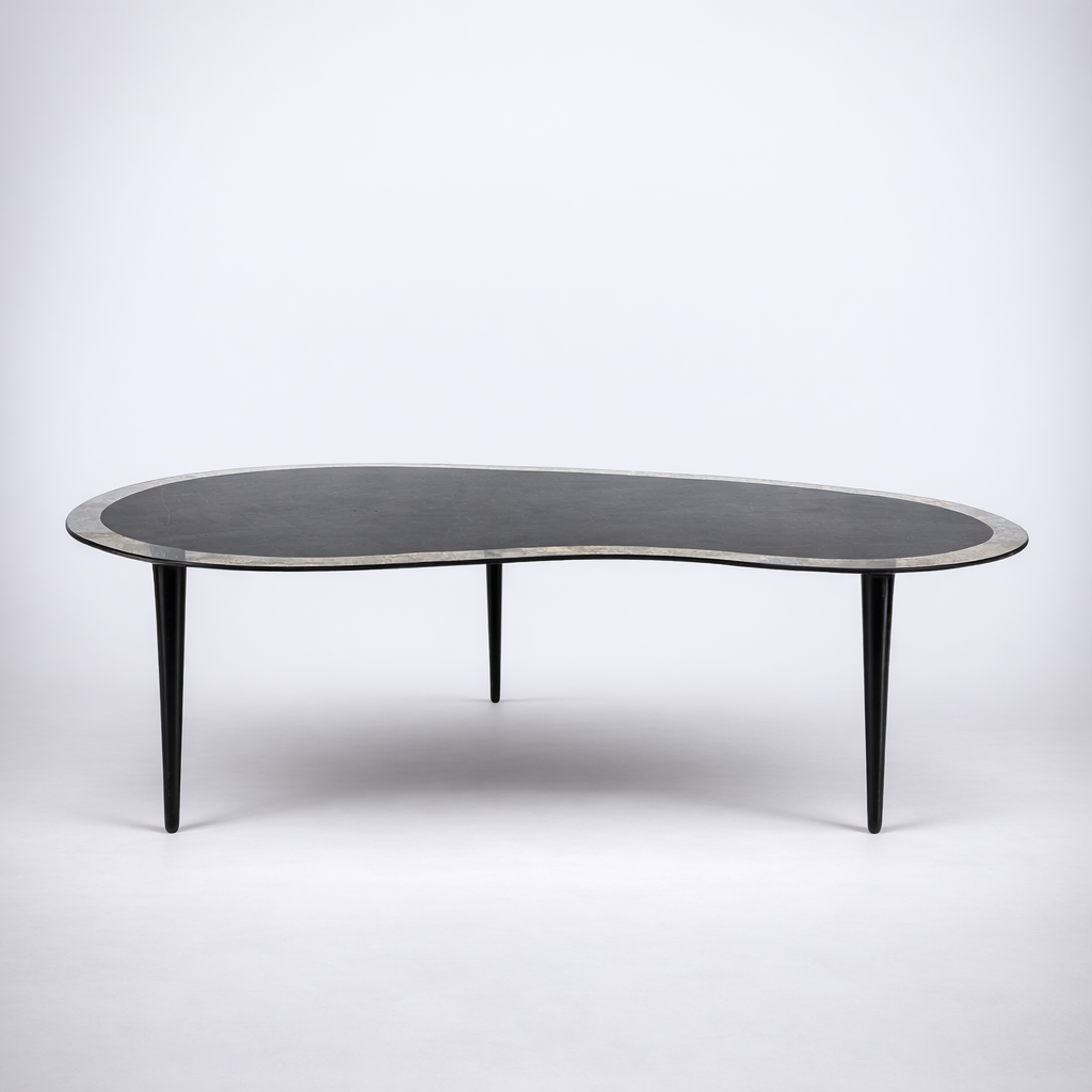 Mid-Century Italian Smoked Glass Kidney Coffee Table