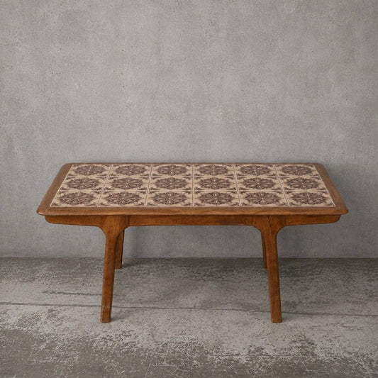 Vintage Danish Oak & Teak Tile Top Coffee Table