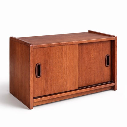 Mid-Century Teak Record Cabinet on Castors
