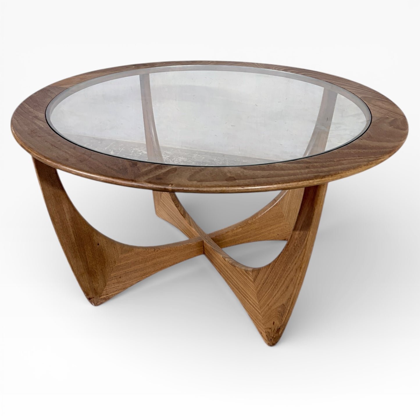Mid Century G Plan Astro Circular Teak and Glass Coffee Table