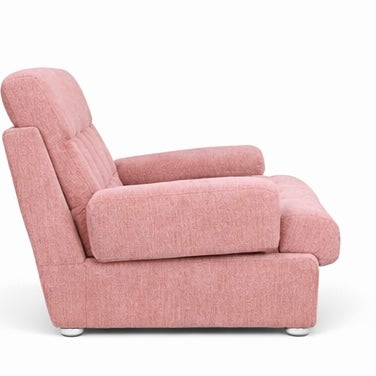 Mid-Century Modular Two-Seater Sofa with Integrated Armchair – Dusty Pink Upholstery (Heals Retailed)