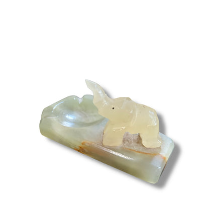 Vintage Onyx Elephant Ashtray