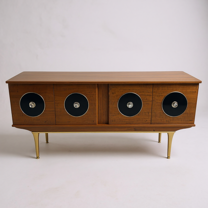 Stonehill Mid-Century Sideboard | 1960s British Teak Credenza with Atomic Handles