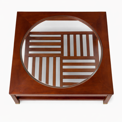 Stickley Solid Cherry Coffee Table with Glass Insert (2001)
