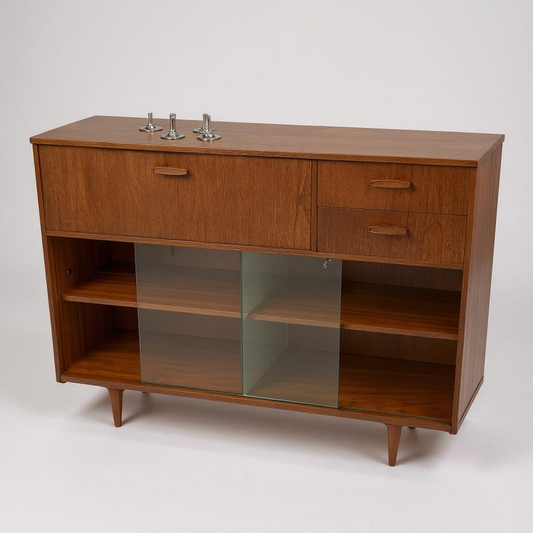 Vintage Mid Century Teak Avalon Bureau Bookcase