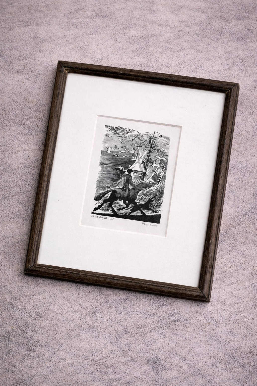 Simon Brett “Count Arnold” Woodblock Print – Vintage and Framed Limited Edition