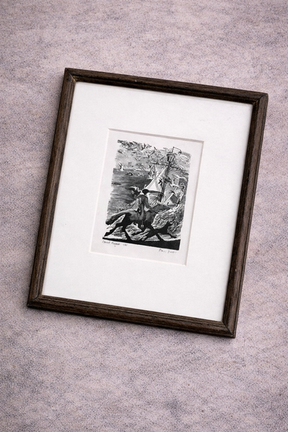 Simon Brett “Count Arnold” Woodblock Print – Vintage and Framed Limited Edition