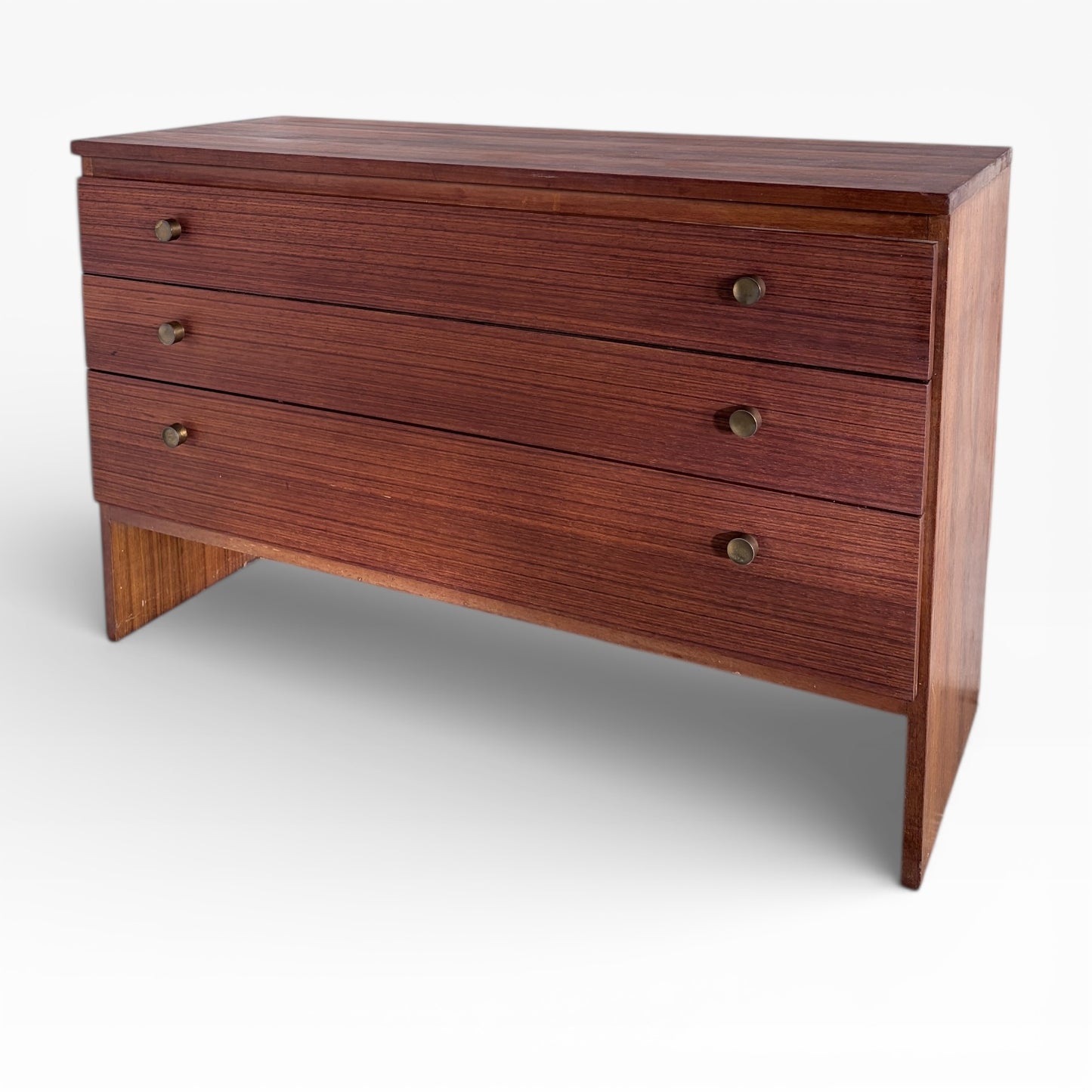 Mid-Century Teak Dresser | Vintage Meredew Chest with Brass Drawer Pulls