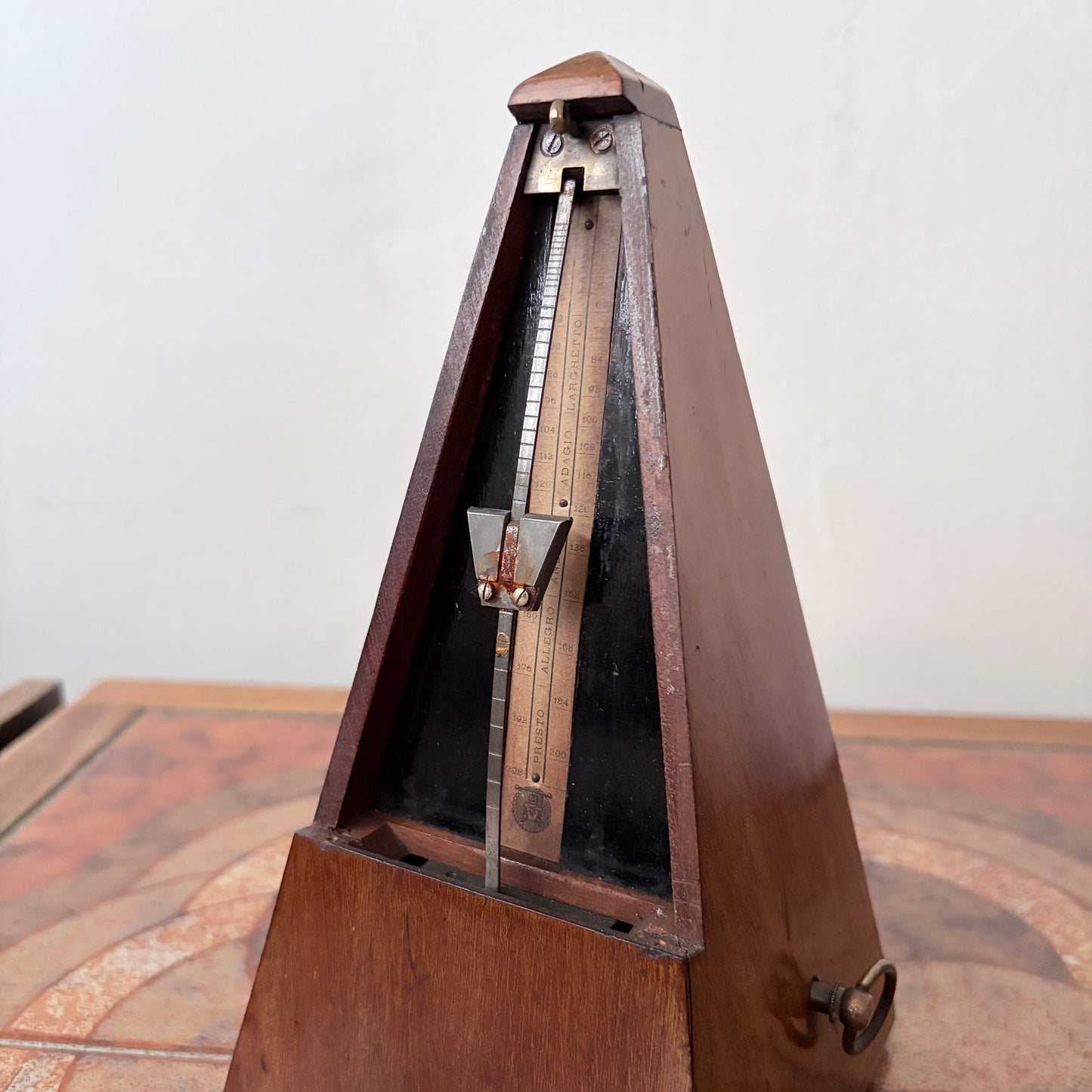 Antique French Maëlzel Metronome Wooden Pyramid Metronome