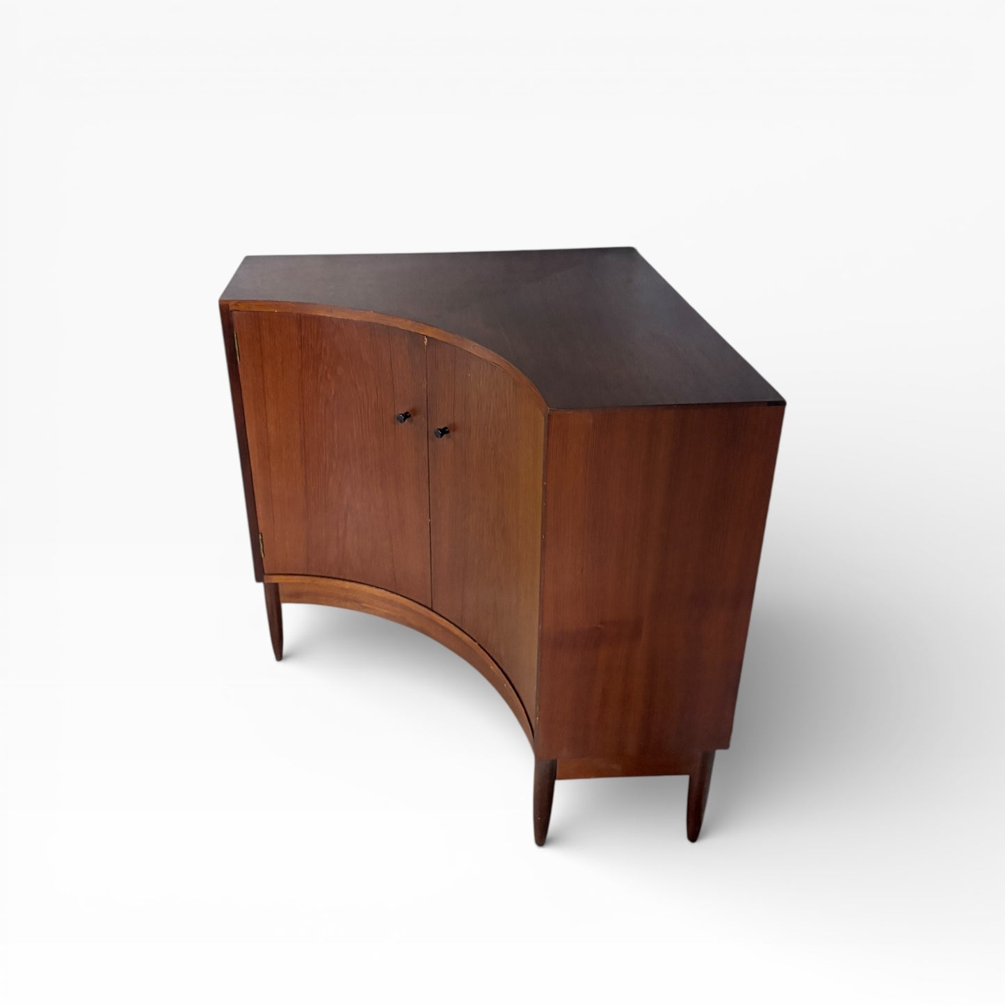 Mid-Century Greaves & Thomas Curved Front Corner Cabinet / Storage Unit — view 5