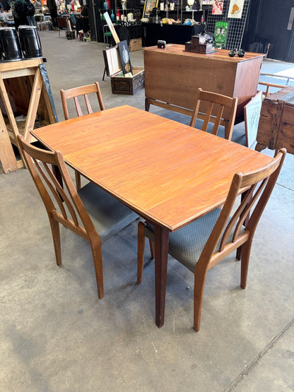 Mid Century Gordon Russell Dining Table & Drylund Danish Teak Chairs Set