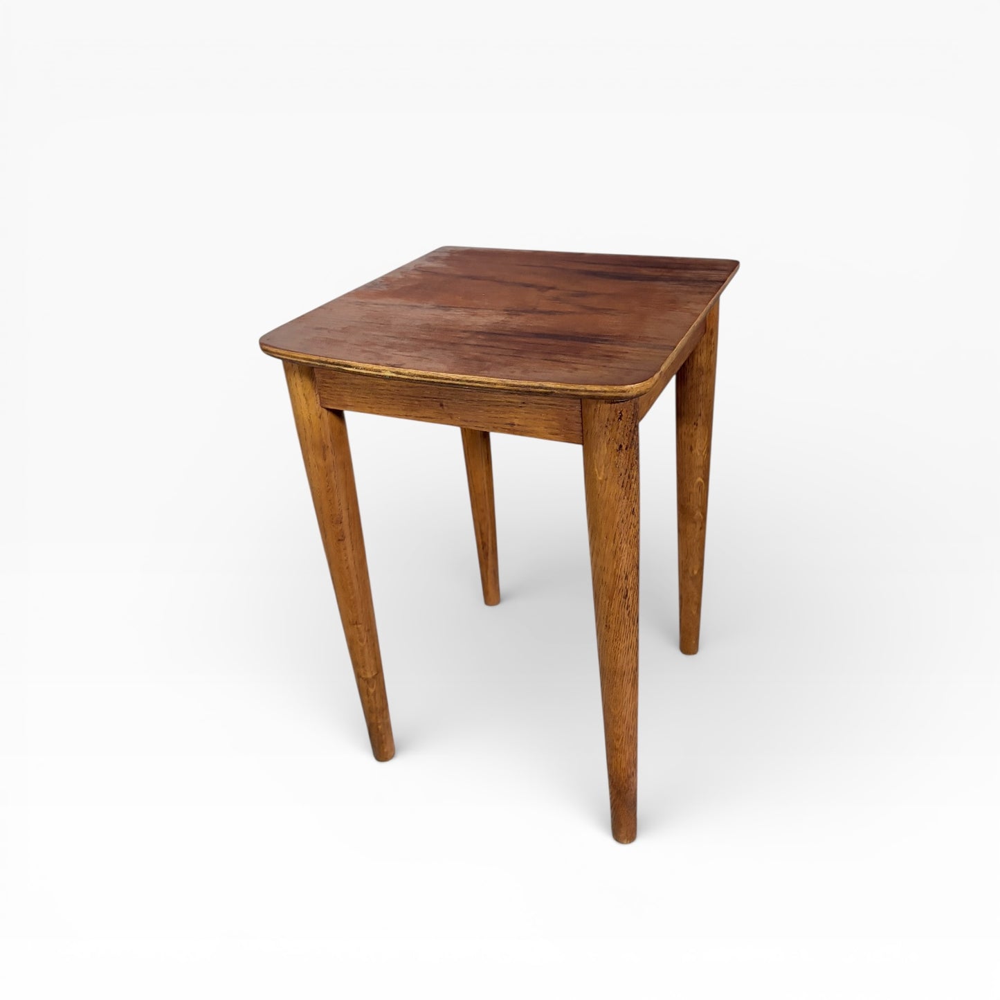 Vintage Teak & Oak Side Table – Compact Mid-Century Accent Table — view 3