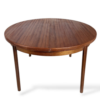 Vintage Mid Century Danish Teak Round Extending Dining Table
