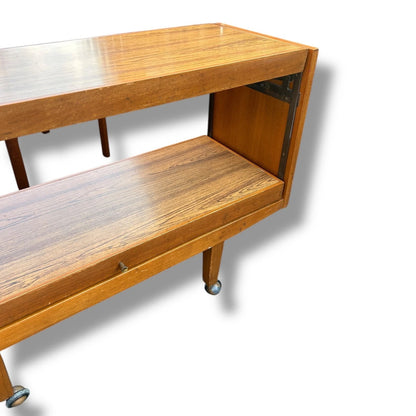 Mid-Century Metamorphic Teak Serving Trolley / Convertible Utility Cart