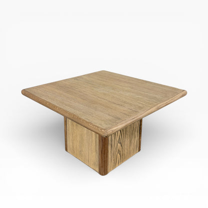 Vintage Trioh Pine & Oak Coffee Table – Solid Wood Mid-Century Square Table