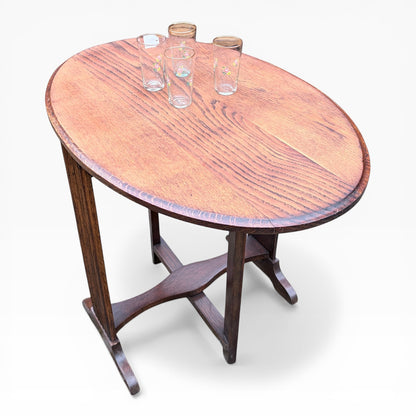 Arts & Crafts Folding Oak Wine Table