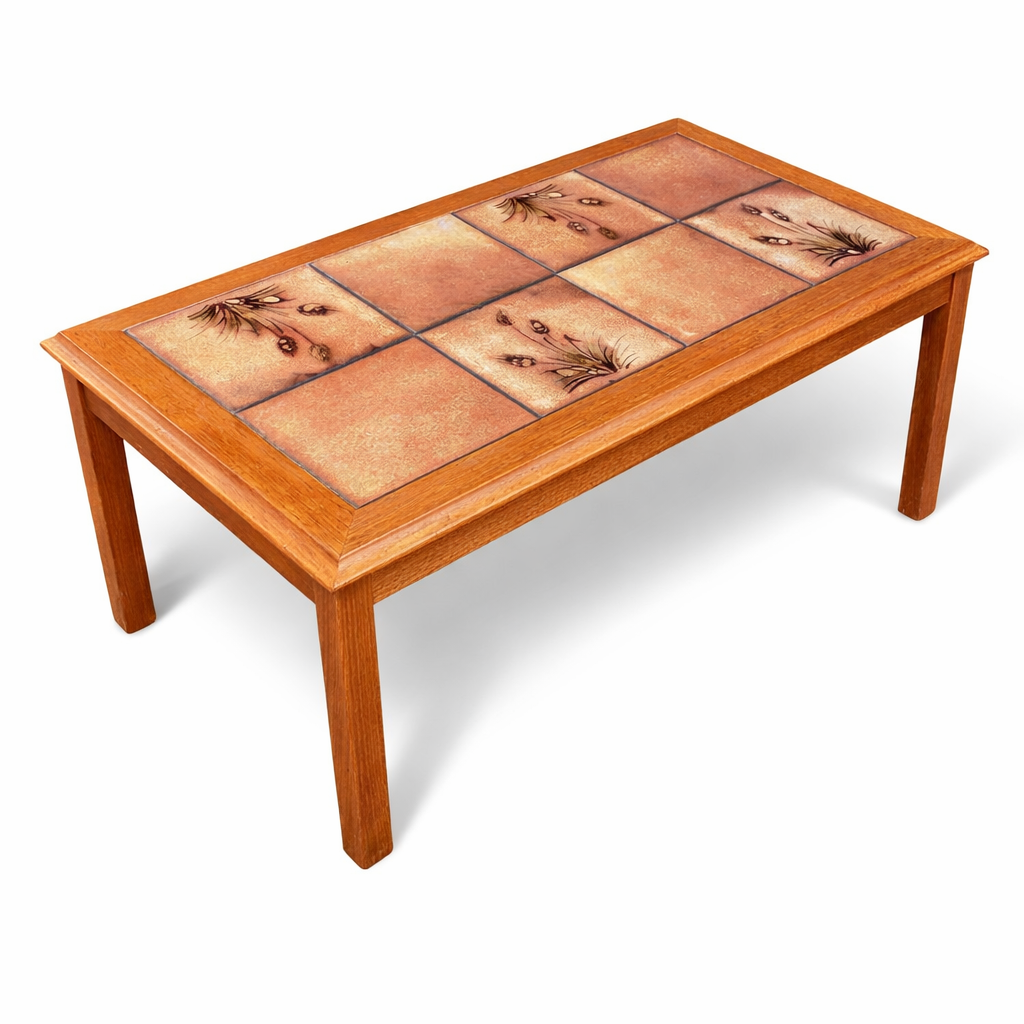 Danish Teak & Tile Coffee Table by Trioh | Mid-Century