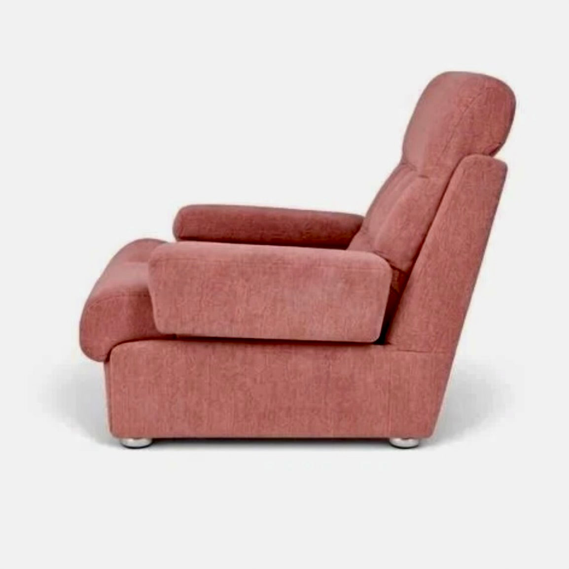 1970s Heals Modular Lounge Armchair Dusty Pink Button-Tufted Mid Century Chair